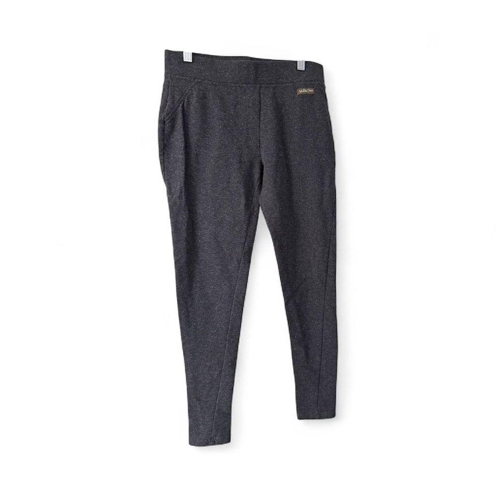 Matilda Jane Charcoal With Silver  Sparkle Woven Through Leggings Size Medium